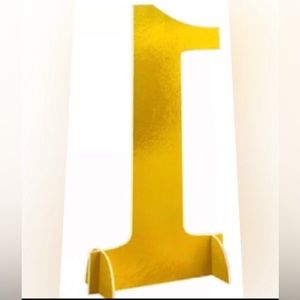 #1 PARTY NUMBER XL Metallic Gold #1 cutout with stands for any occasion size24”
